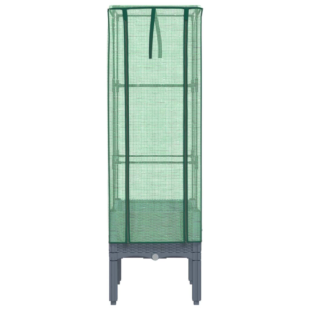 Plantenbak verhoogd met kashoes 40x40x140 cm rattanlook