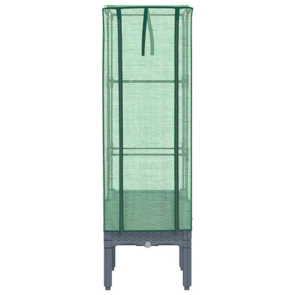 Plantenbak verhoogd met kashoes 40x40x140 cm rattanlook