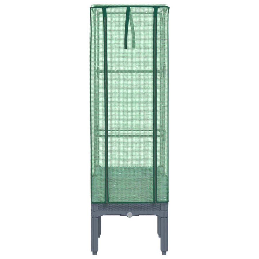 Plantenbak verhoogd met kashoes 40x40x140 cm rattanlook