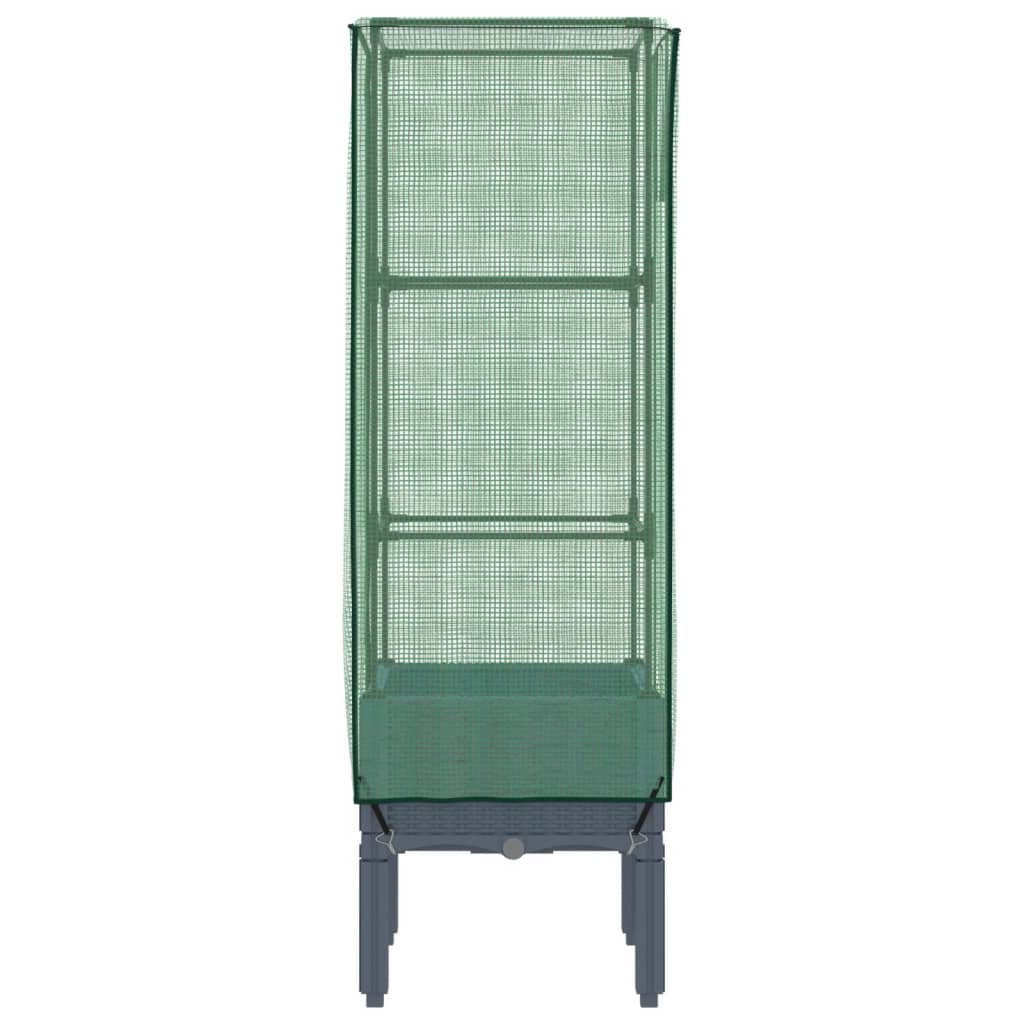 Plantenbak verhoogd met kashoes 40x40x140 cm rattanlook