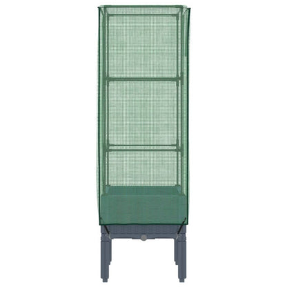 Plantenbak verhoogd met kashoes 40x40x140 cm rattanlook