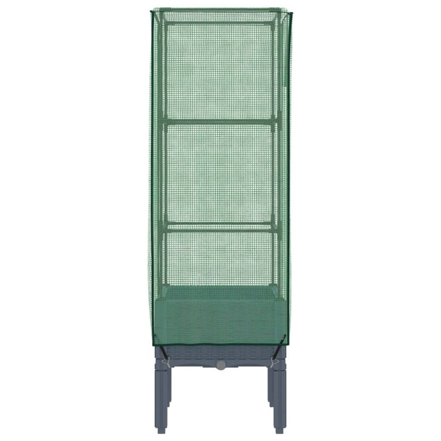 Plantenbak verhoogd met kashoes 40x40x140 cm rattanlook