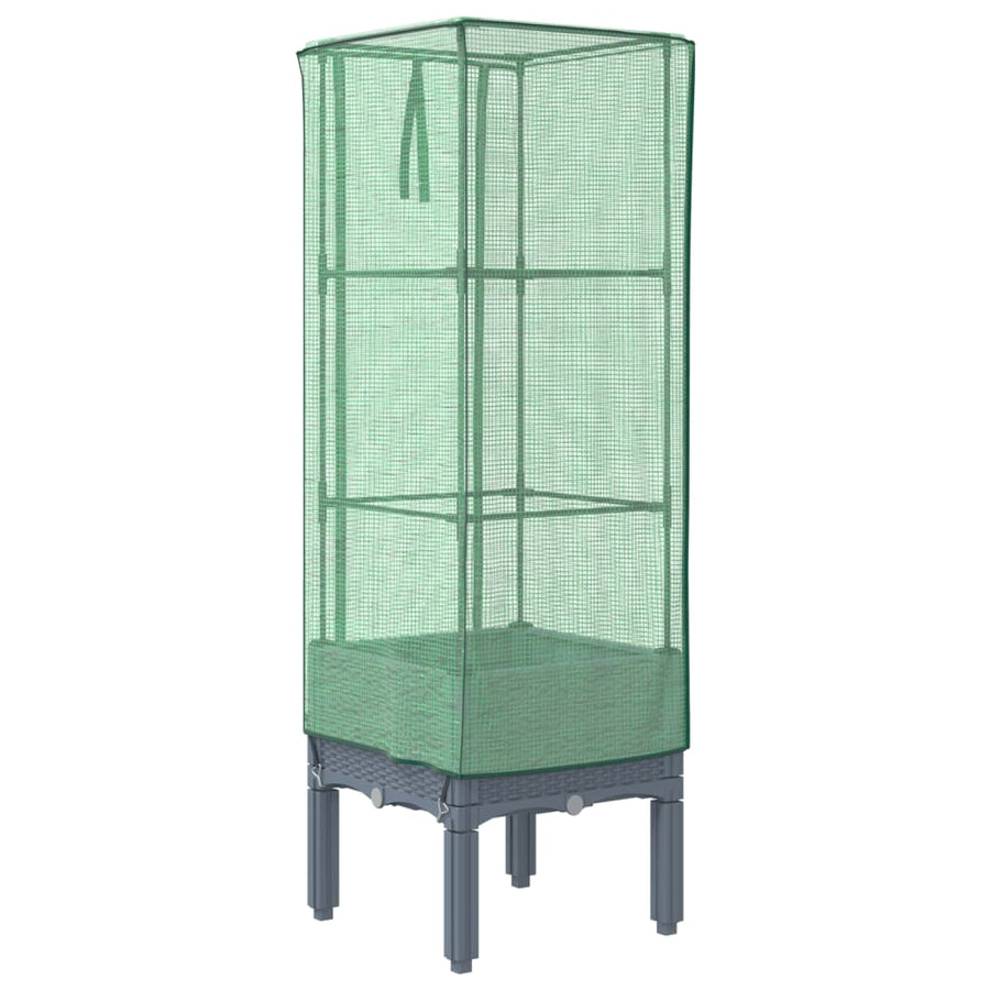 Plantenbak verhoogd met kashoes 40x40x140 cm rattanlook
