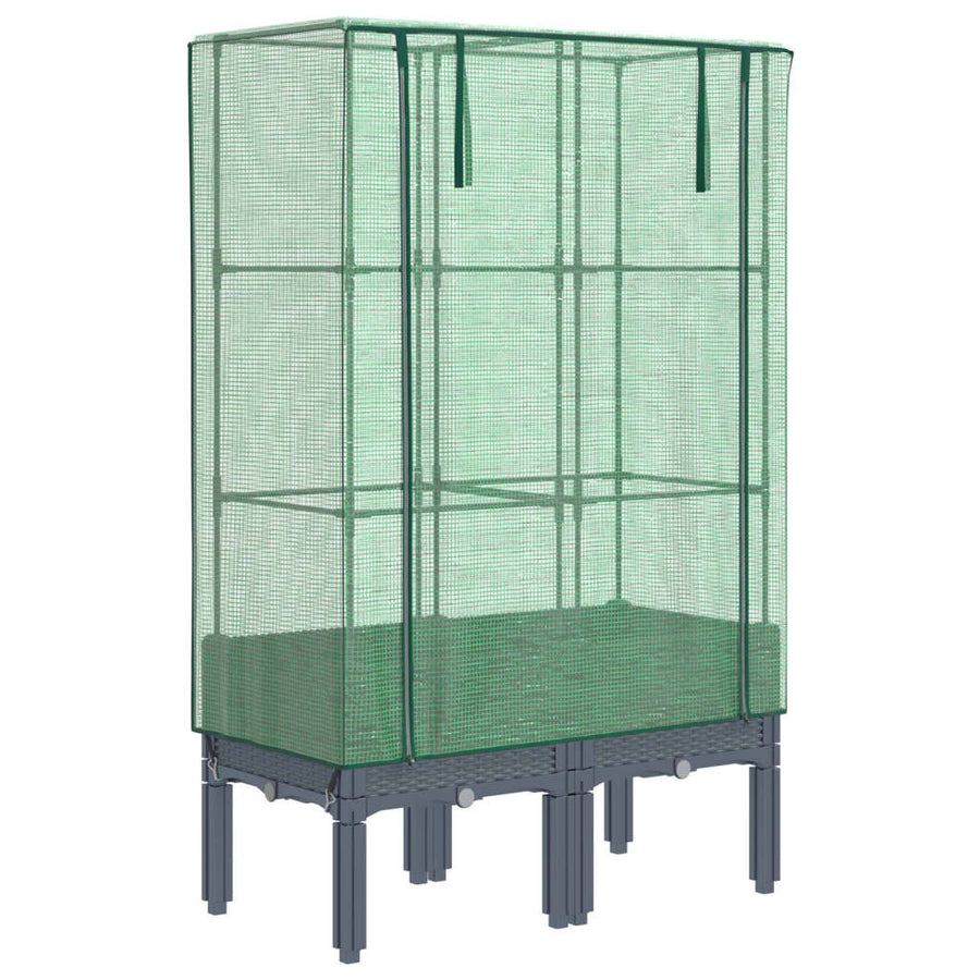 Plantenbak verhoogd met kashoes 80x40x140 cm rattanlook