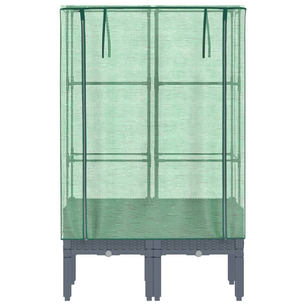 Plantenbak verhoogd met kashoes 80x40x140 cm rattanlook