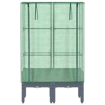 Plantenbak verhoogd met kashoes 80x40x140 cm rattanlook