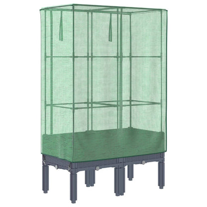 Plantenbak verhoogd met kashoes 80x40x140 cm rattanlook