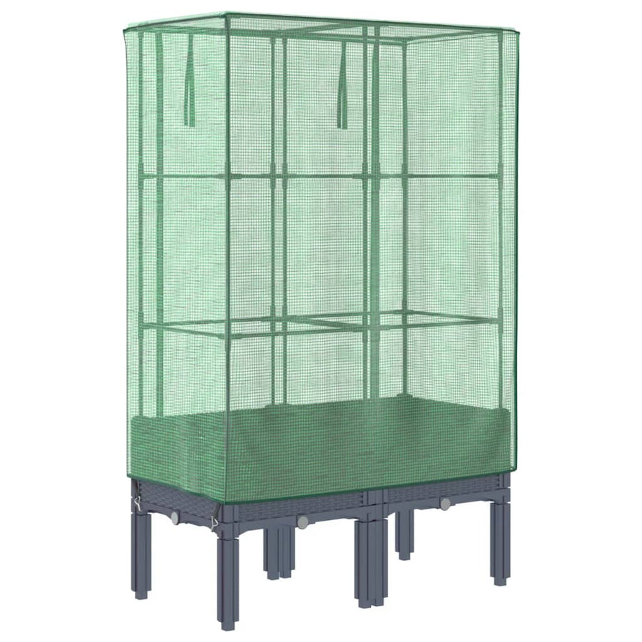 Plantenbak verhoogd met kashoes 80x40x140 cm rattanlook