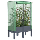 Plantenbak verhoogd met kas 80x40x140 cm poly rattanlook