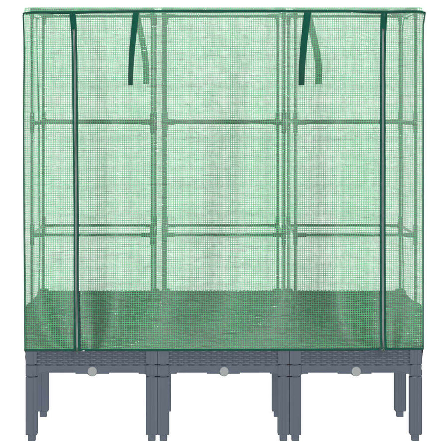 Plantenbak verhoogd met kashoes 120x40x140 cm rattanlook