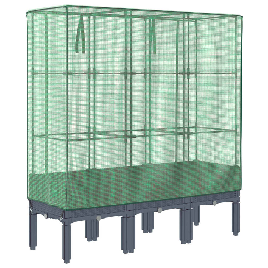 Plantenbak verhoogd met kashoes 120x40x140 cm rattanlook