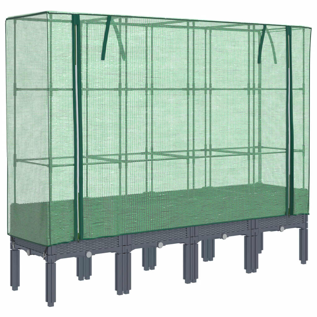 Plantenbak verhoogd met kashoes 160x40x140 cm rattanlook