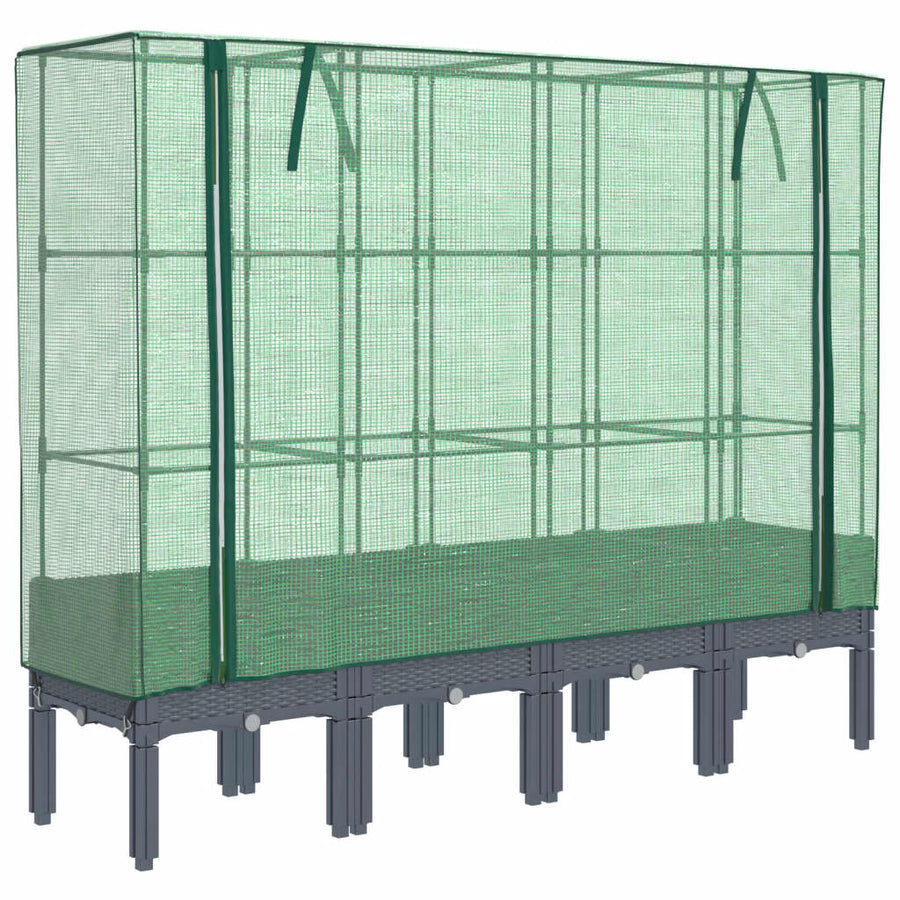Plantenbak verhoogd met kashoes 160x40x140 cm rattanlook