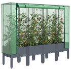 Verhoogde plantenbak 160x40x140 cm rattanlook donkergrijs