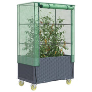Plantenbak verhoogd 80x50x182 cm poly rattanlook