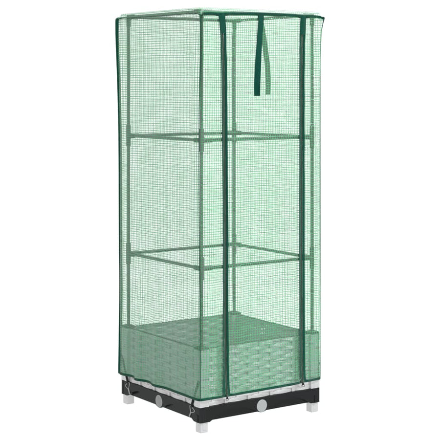 Plantenbak verhoogd met kashoes 40x40x123 cm rattanlook
