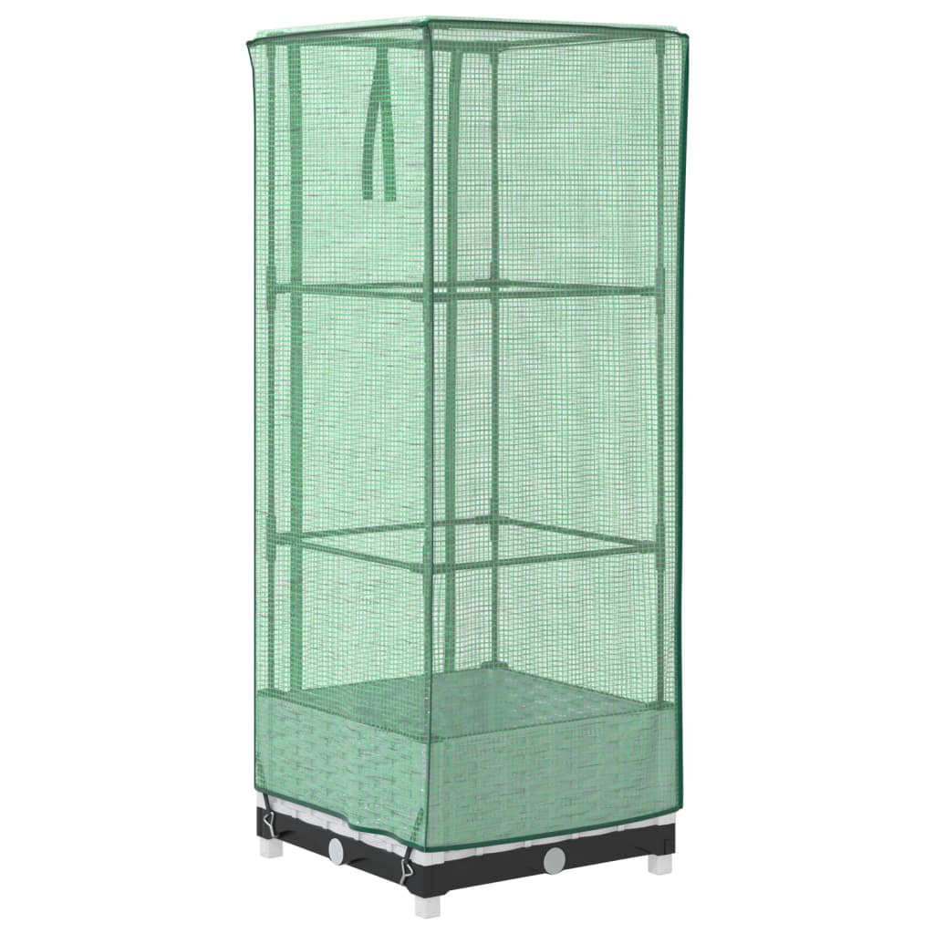 Plantenbak verhoogd met kashoes 40x40x123 cm rattanlook