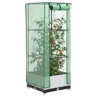 Plantenbak verhoogd 40x40x123 cm poly rattanlook wit