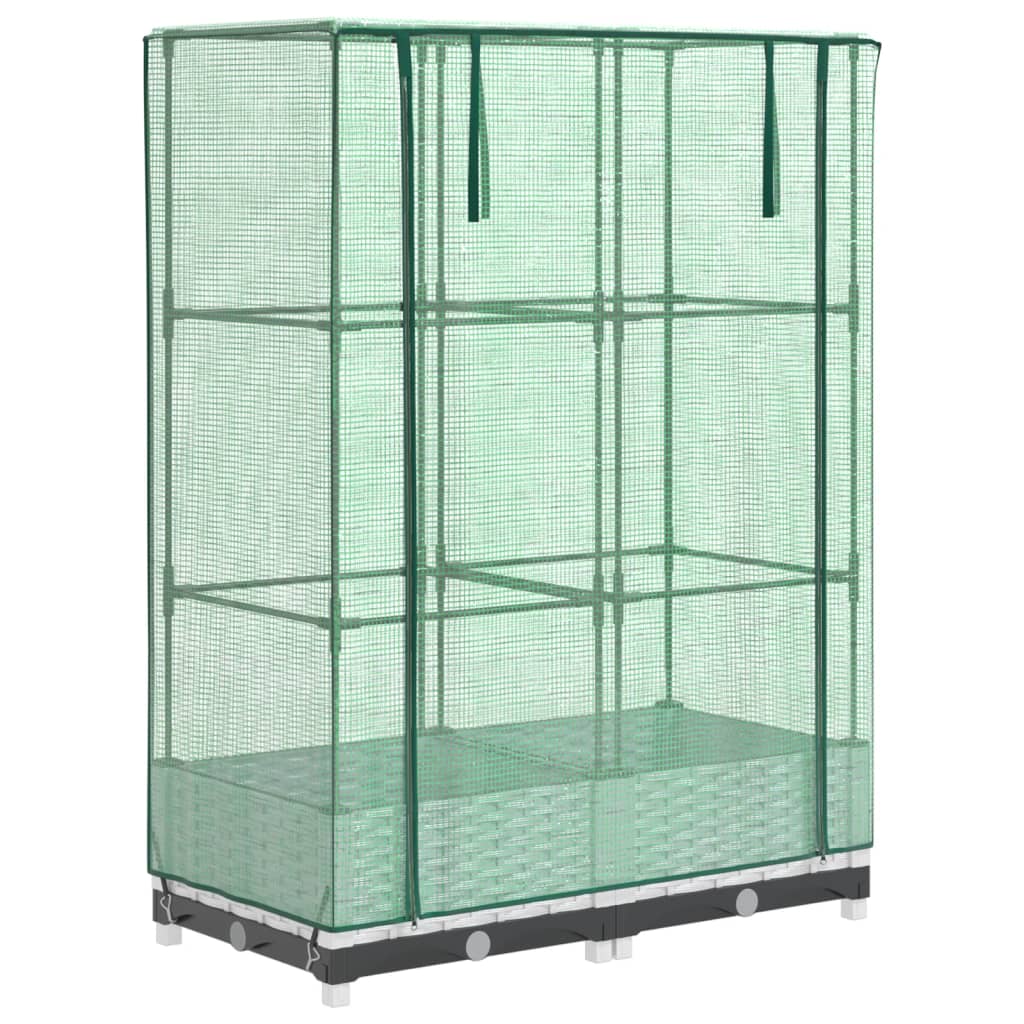 Plantenbak verhoogd met kashoes 80x40x123 cm rattanlook