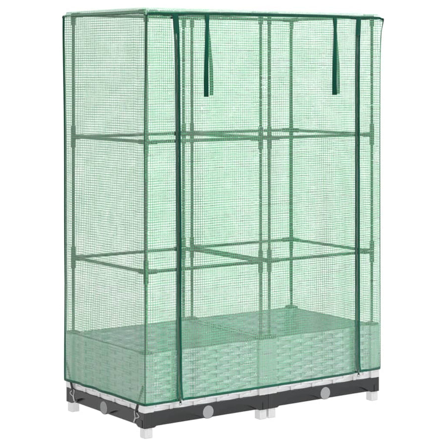 Plantenbak verhoogd met kashoes 80x40x123 cm rattanlook