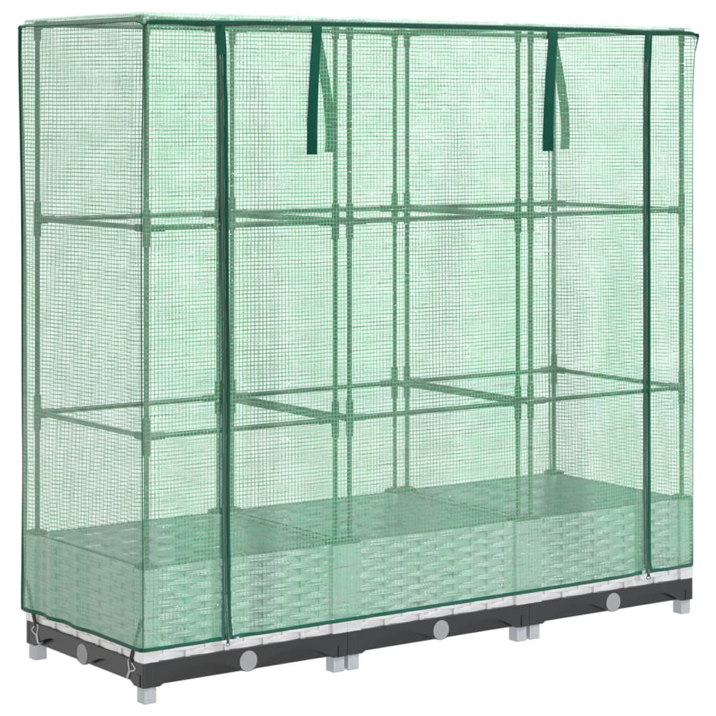 Plantenbak verhoogd met kashoes 120x40x123 cm rattanlook