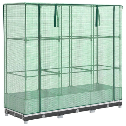 Plantenbak verhoogd met kashoes 120x40x123 cm rattanlook