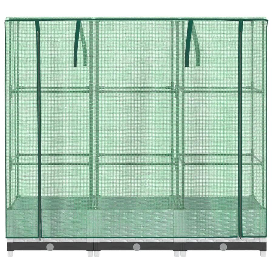 Plantenbak verhoogd met kashoes 120x40x123 cm rattanlook