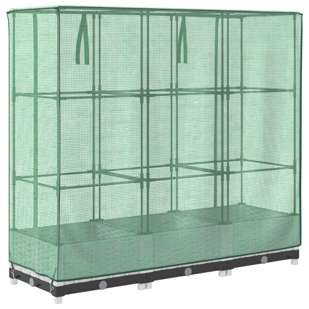 Plantenbak verhoogd met kashoes 120x40x123 cm rattanlook