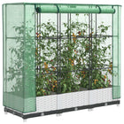 Plantenbak verhoogd 120x40x23 cm rattanlook wit