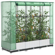 Plantenbak verhoogd 120x40x23 cm rattanlook wit