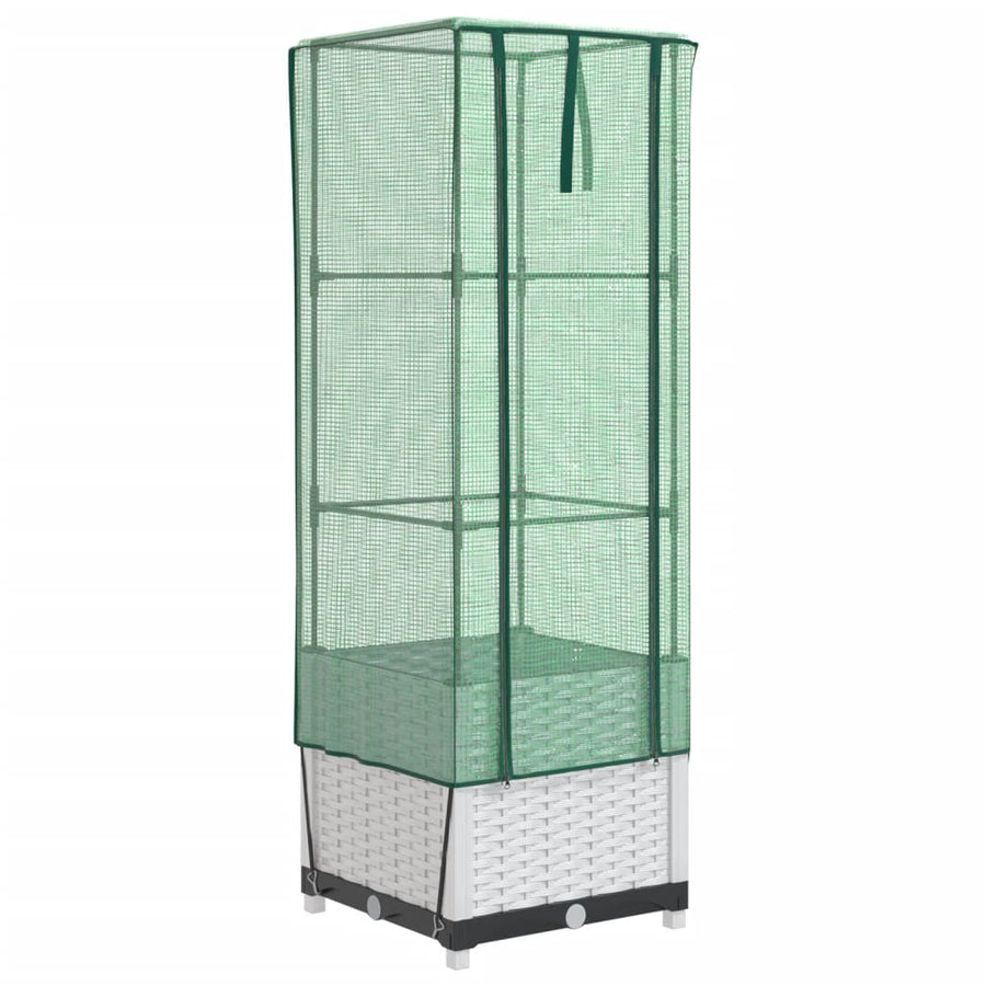 Plantenbak verhoogd met kashoes 40x40x139 cm rattanlook