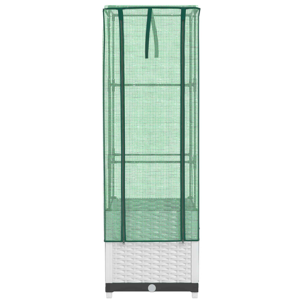 Plantenbak verhoogd met kashoes 40x40x139 cm rattanlook