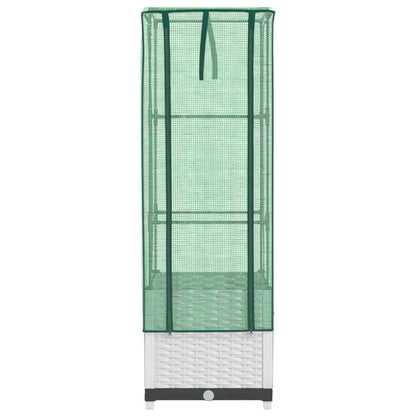 Plantenbak verhoogd met kashoes 40x40x139 cm rattanlook