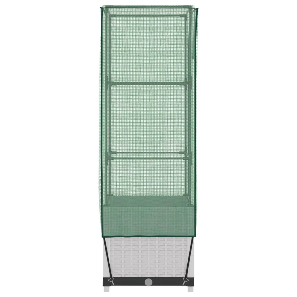 Plantenbak verhoogd met kashoes 40x40x139 cm rattanlook