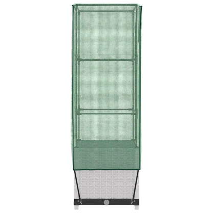 Plantenbak verhoogd met kashoes 40x40x139 cm rattanlook