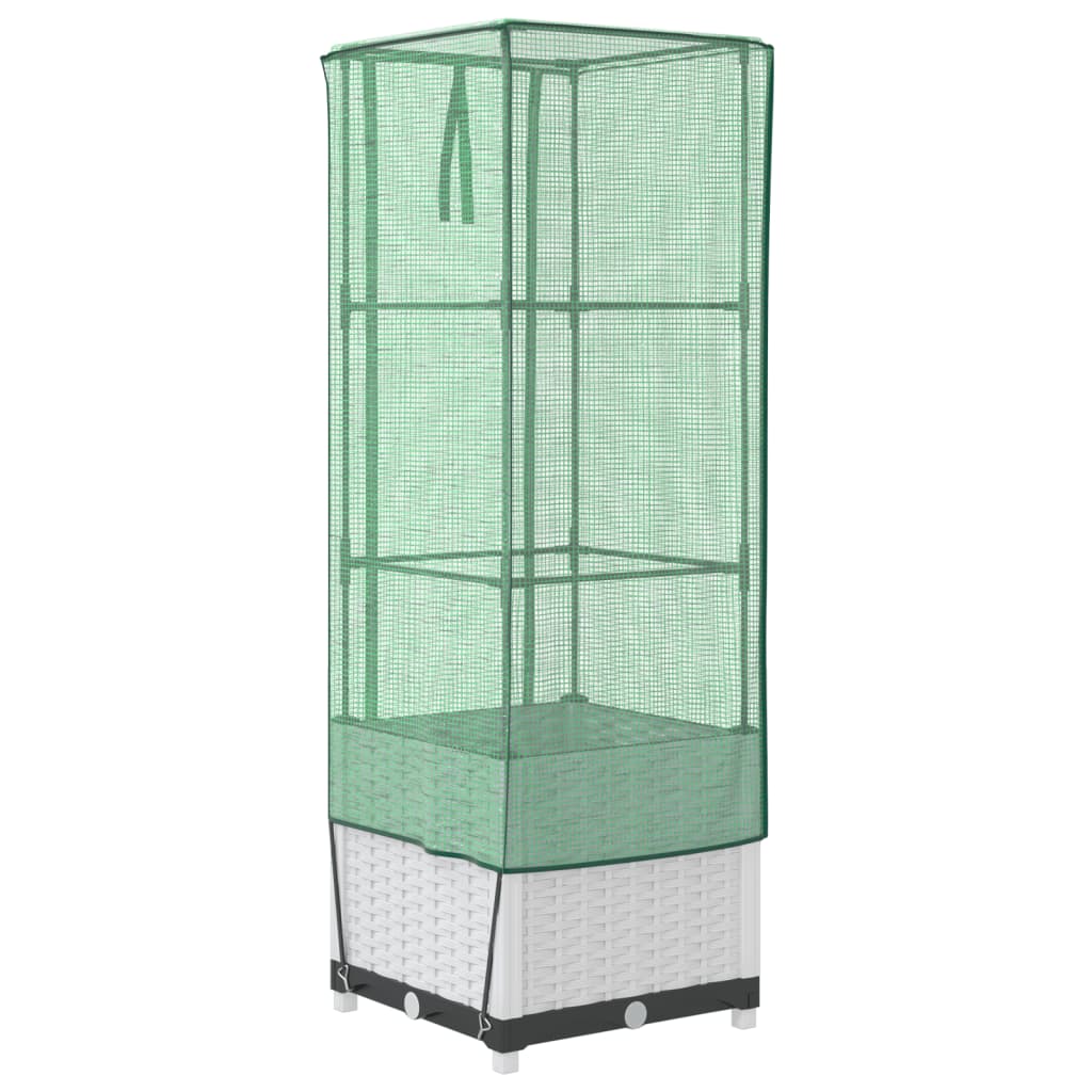 Plantenbak verhoogd met kashoes 40x40x139 cm rattanlook