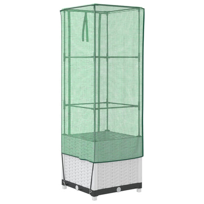 Plantenbak verhoogd met kashoes 40x40x139 cm rattanlook