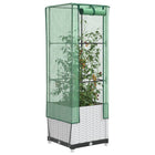 Plantenbak met kas 40x40x139 cm poly rattanlook