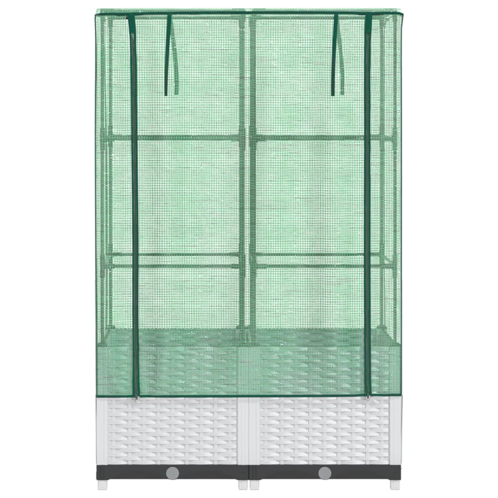 Plantenbak verhoogd met kashoes 80x40x138 cm rattanlook