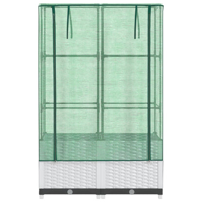 Plantenbak verhoogd met kashoes 80x40x138 cm rattanlook