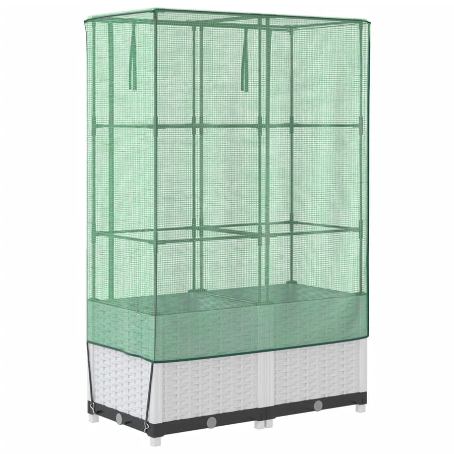 Plantenbak verhoogd met kashoes 80x40x138 cm rattanlook