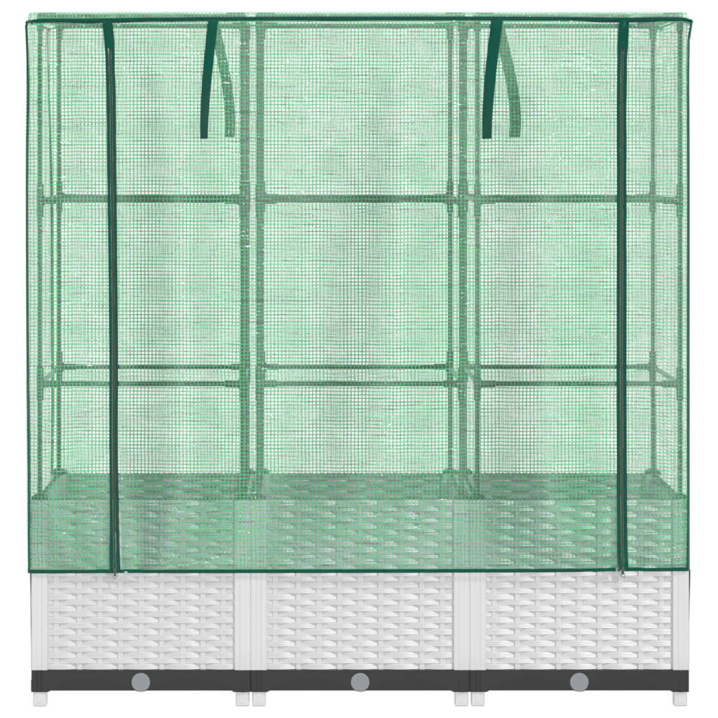 Plantenbak verhoogd met kashoes 120x40x138 cm rattanlook