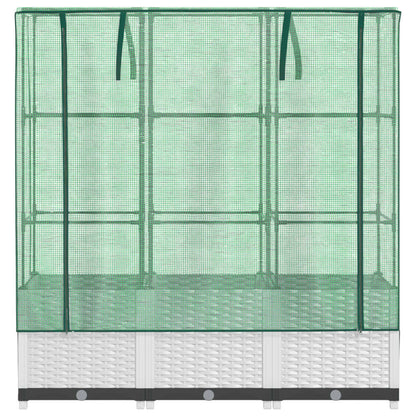 Plantenbak verhoogd met kashoes 120x40x138 cm rattanlook