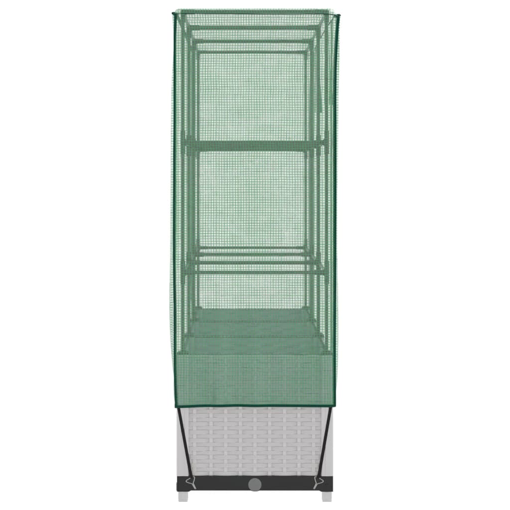 Plantenbak verhoogd met kashoes 120x40x138 cm rattanlook