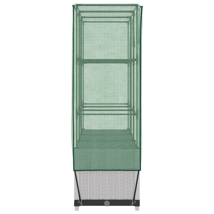 Plantenbak verhoogd met kashoes 120x40x138 cm rattanlook