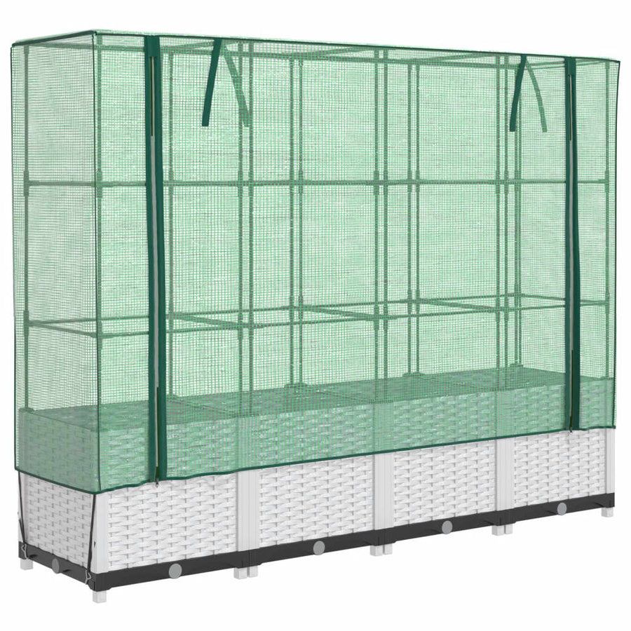 Plantenbak verhoogd met kashoes 160x40x138 cm rattanlook