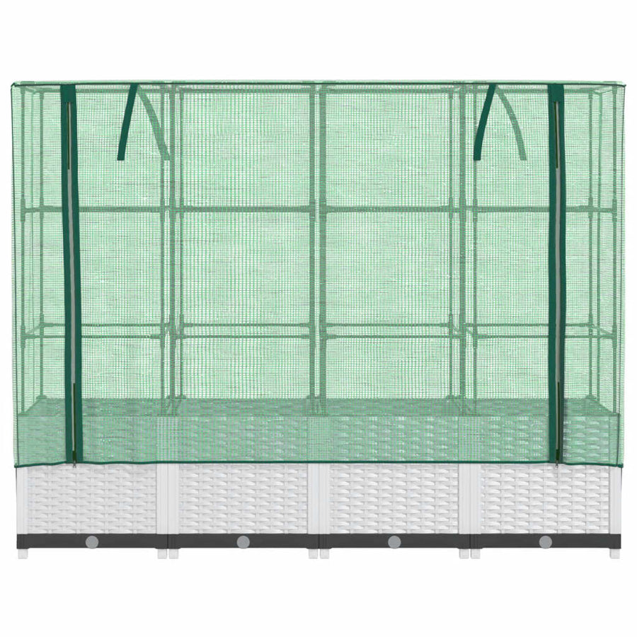 Plantenbak verhoogd met kashoes 160x40x138 cm rattanlook