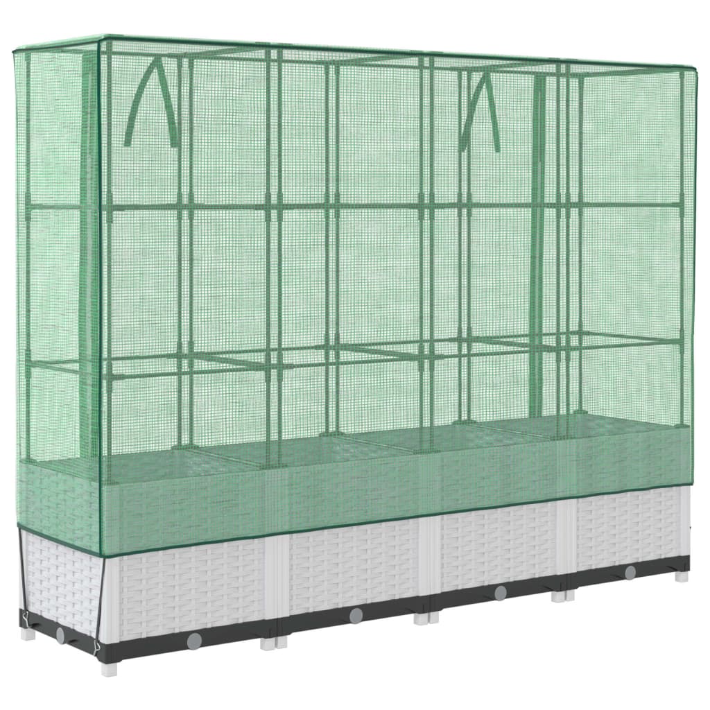 Plantenbak verhoogd met kashoes 160x40x138 cm rattanlook