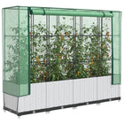 Verhoogde plantenbak 160x40x138 cm poly rattanlook met kas