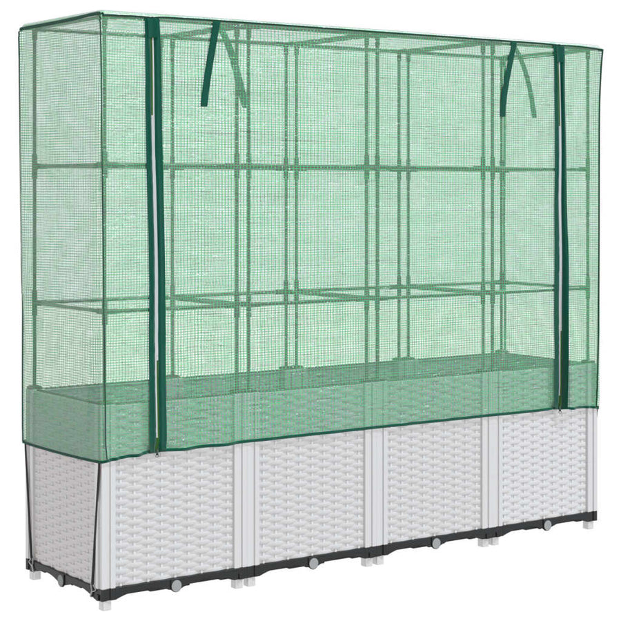 Plantenbak verhoogd met kashoes 160x40x153 cm rattanlook